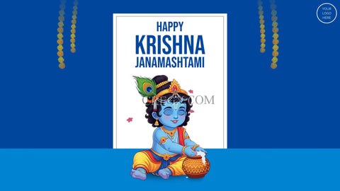 Krishna Janmashtami Wishes Video Template