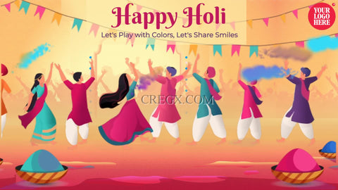 Holi Wishes Video Template